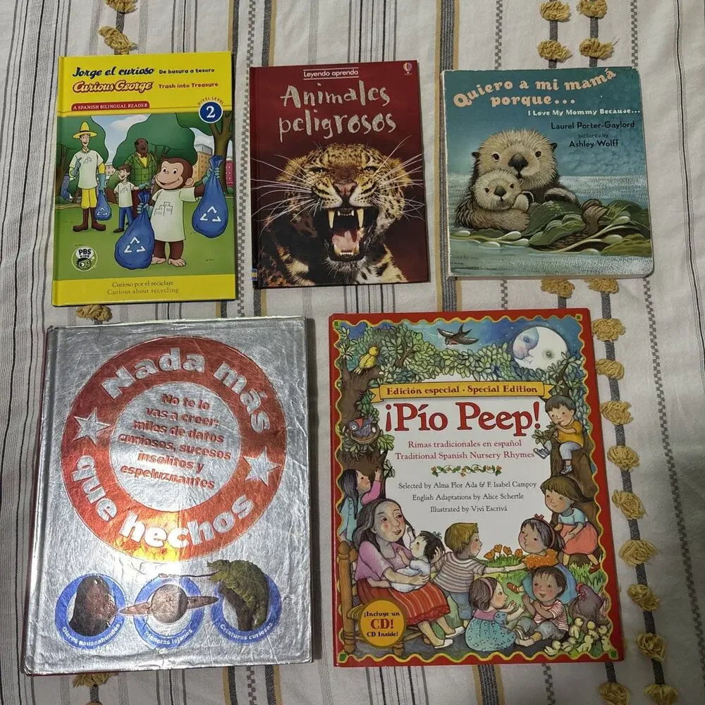 Lot Of 5 Hardback Bilingual Spanish English Books
